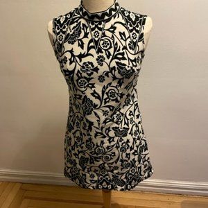 Unique vintage Brief Originals black white engineered jacquard minidress